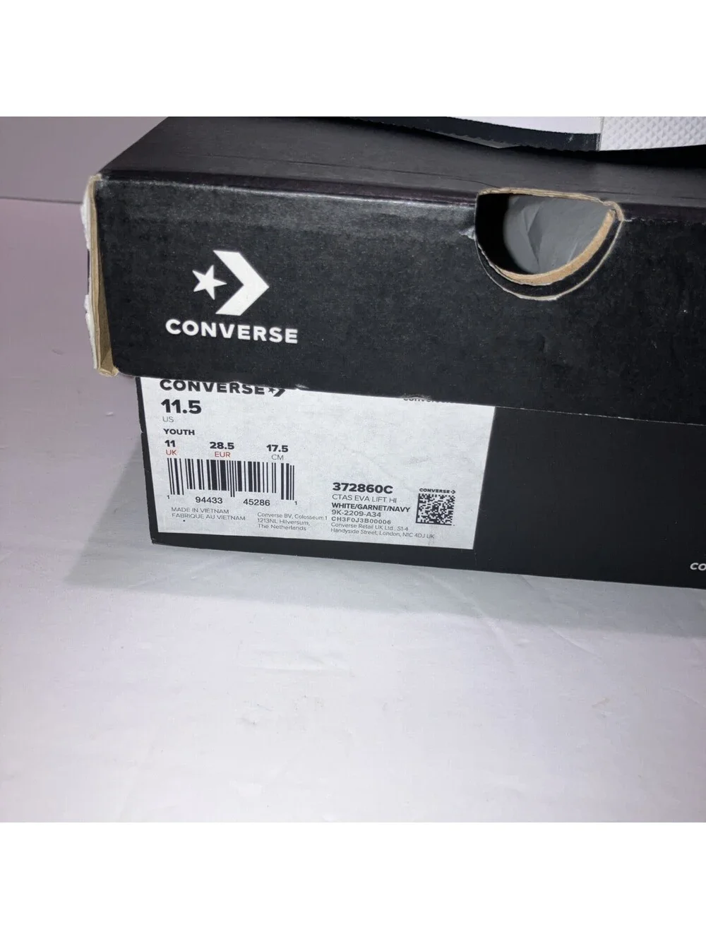 Converse CTAS EVA Lift Shoes Junior Size 11.5 High Top Platform Sneakers NEW